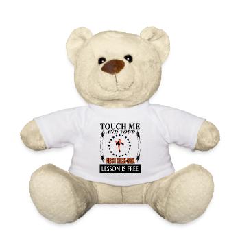 kick box Kickboxer kickboxing Boxkampf Geschenk - Teddy - Weiß - Vorne