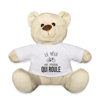 vélo le velo une passion qui roule cadeau cycliste - Nounours - blanc - Devant