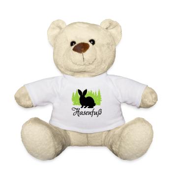 "Hasenfuß: Charmant schüchtern" - Teddy - Weiß - Vorne