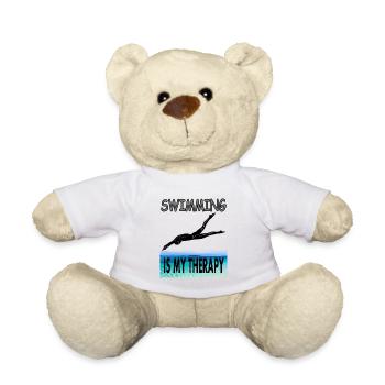 swim float saying diving gift idea - Teddy Bear - white - Front