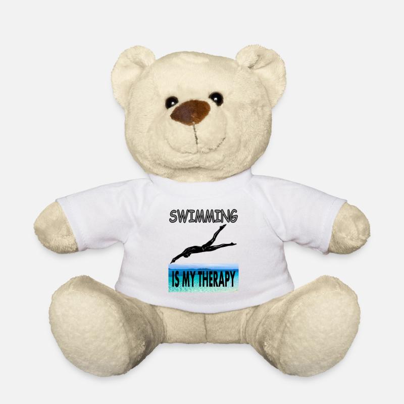 schwimmen Schwimmer Spruch tauchen Geschenkidee - Teddy - Weiß
