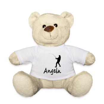 Angeln fischen Fischerei Angelhaken Geschenkidee - Teddy - Weiß - Vorne