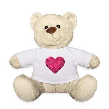 i love you ich liebe dich valentines day heart her - Teddy - Weiß - Vorne