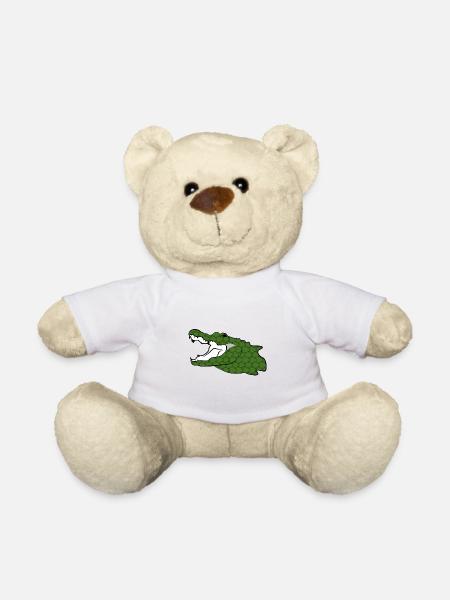 Krokodile Nilkrokodil Alligator Reptil Geschenk - Teddy - Weiß