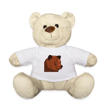 Ours brun, ours, ours, tête, cadeau, idée, animal - Nounours - blanc - Devant