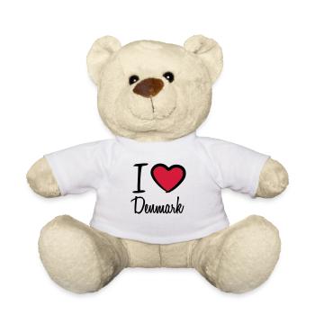I Love Denmark Danmark Logo - Nounours - blanc - Devant