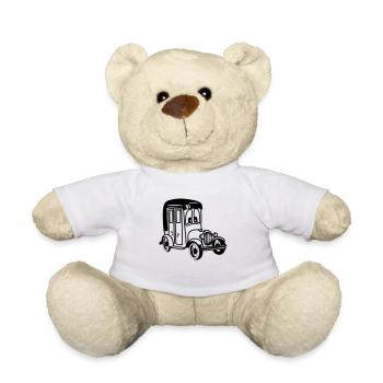 oldie Oldtimer Auto Wagen Fahrzeug witzig - Teddy - Weiß - Vorne