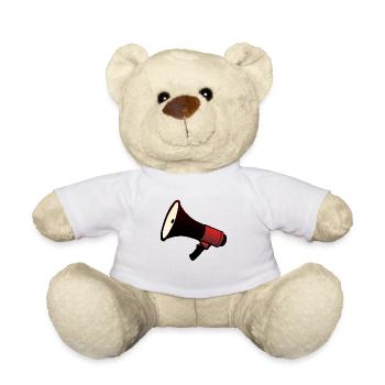 voice door megaphone speaker - Teddy Bear - white - Front
