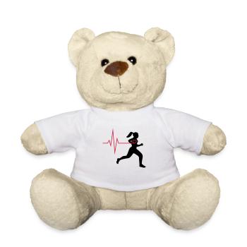 Läuferin mit Herz - Teddy - Weiß - Vorne