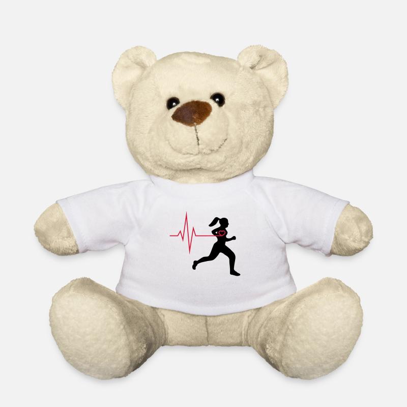 Läuferin mit Herz - Teddy - Weiß