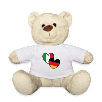 Italy Germany Hearts - Teddy Bear - white - Front