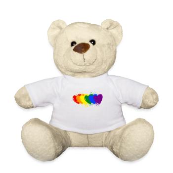 bunte Herzen - Teddy - Weiß - Vorne