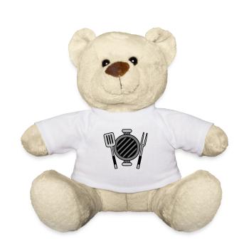 BBQ Grill Master Coal Grill Barbecue - Teddy Bear - white - Front