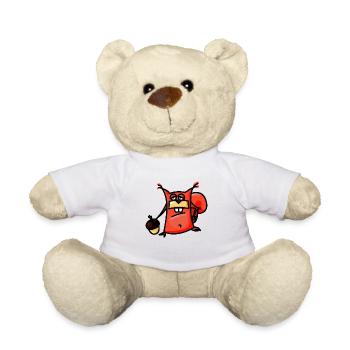 écureuil comique fou - Nounours - blanc - Devant