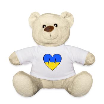 Ukraine Herz - Teddy - Weiß - Vorne