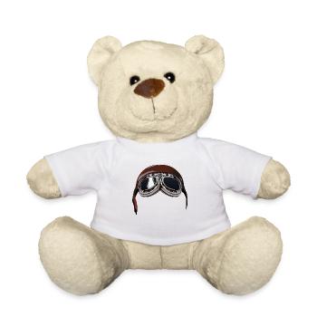 old motorcycle motorcycle helmet biker bezel 6022 A - Teddy Bear - white - Front