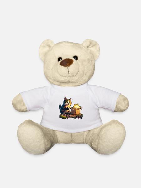 Pyromaniac cat - Teddy Bear - white