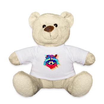 Raton laveur arc-en-ciel - Nounours - blanc - Devant