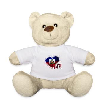 Haïti Drapeau Haïtien Fier d’être Je Cadeau - Nounours - blanc - Devant