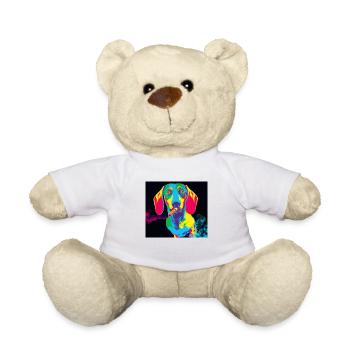 Tuxedo Dachshund - Teddy Bear - white - Front