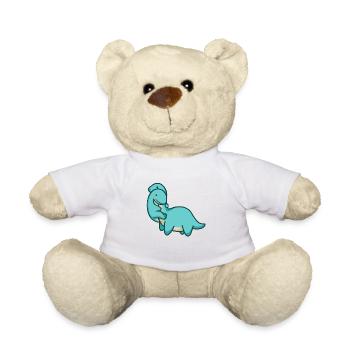 hugadino dino embrace, cute dinosaur - Teddy Bear - white - Front