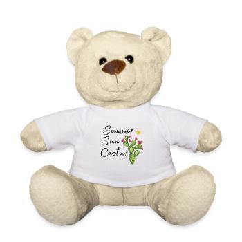 Soleil d’été et cactus autocollant design désert - Nounours - blanc - Devant
