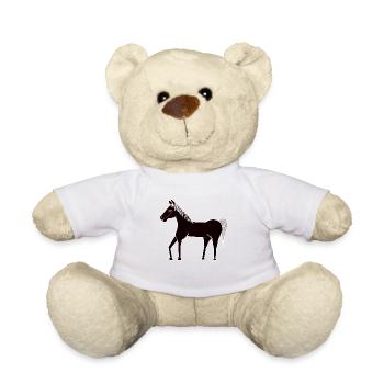 Pferd Kinder Ross Hengst Rappe Ponyhof Kind - Teddy - Weiß - Vorne