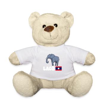 Laos Lao Drapeau Laotien éléphant Lao I cadeau - Nounours - blanc - Devant