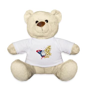 Laos Lao Laotien drapeau Temple Lao I cadeau - Nounours - blanc - Devant