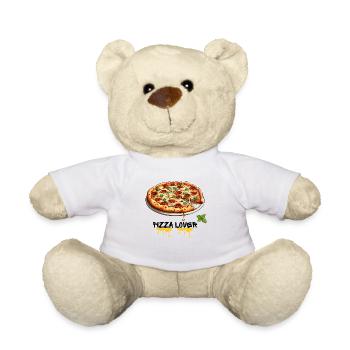 Pizzalover, pizza love, pizza - Teddy - Weiß - Vorne