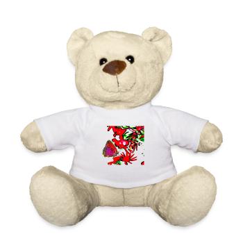 Un papillon en rouge, fleur A732291 - Nounours - blanc - Devant