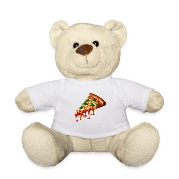 Tranche de pizza 3D - Nounours - blanc - Devant