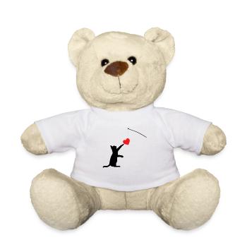 Cat toy Valentine's Day gifts for her or for him - Teddy Bear - white - Front