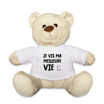 je vis ma meilleure vie - Nounours - blanc - Devant