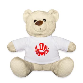 i love you declaration of love - Teddy Bear - white - Front