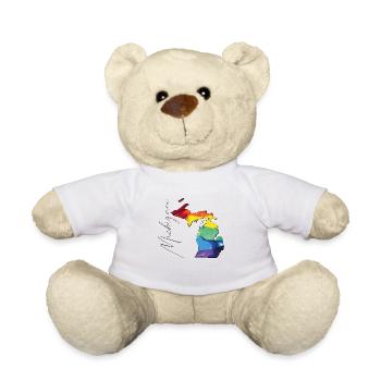 Michigan (United States) | Real Flag | LGBTQIA+ Script - Teddy Bear - white - Front