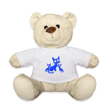Crazy Cats Famille Maman Papa 2 Enfants Bébés - Nounours - blanc - Devant