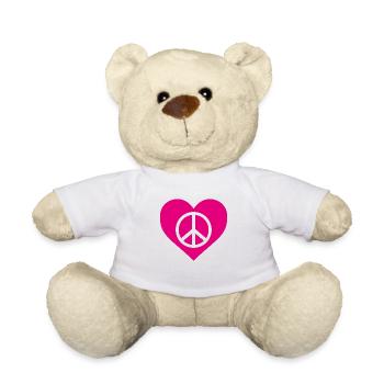 Peace Love Design – Pour des ondes positives - Nounours - blanc - Devant