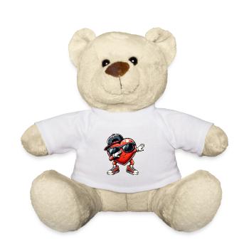 Dabbing Coeur avec lunettes de soleil Casquette de baseball - Nounours - blanc - Devant