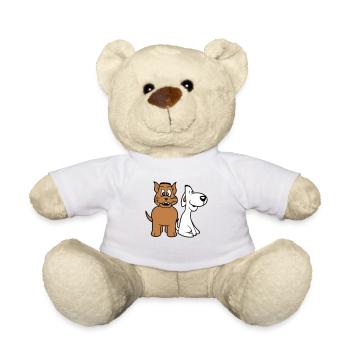 Chien Chat Deux Amis Équipe Chaton 2 Duo Équipage - Nounours - blanc - Devant