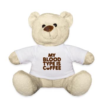 Mon groupe sanguin est Café - Nounours - blanc - Devant