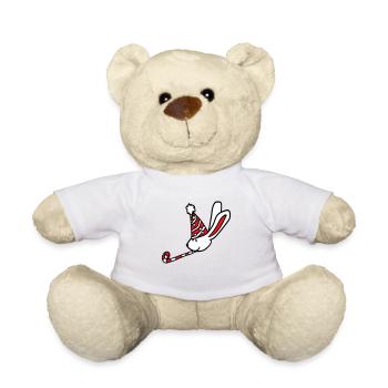 Lapin Anniversaire Années Vieux Cadeau Serviette Chapeau de fête - Nounours - blanc - Devant