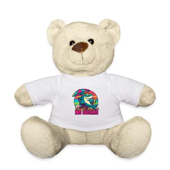 Shark at the Beach in No Worries Cool Mode - Teddy Bear - white - Front