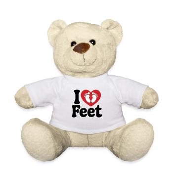 I Love Feet – Lustiges Fußpflege Motiv - Teddy - Weiß - Vorne