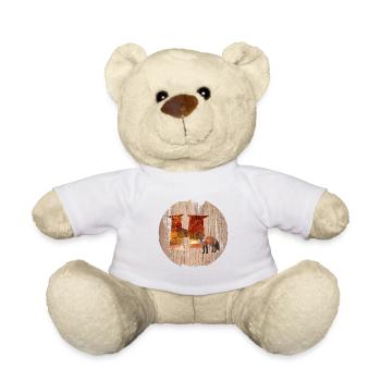 h herbstwald mit fuchs - Teddy - Weiß - Vorne