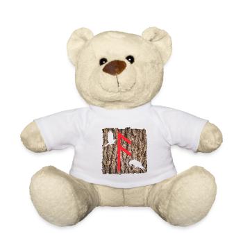 Rune Ansuz with Odin's ravens - Teddy Bear - white - Front
