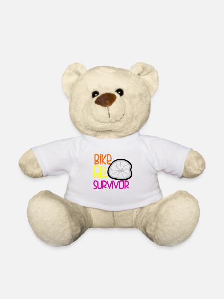 Bike Fall Survivor Funny Motorbike Crash Accident - Teddy Bear - white