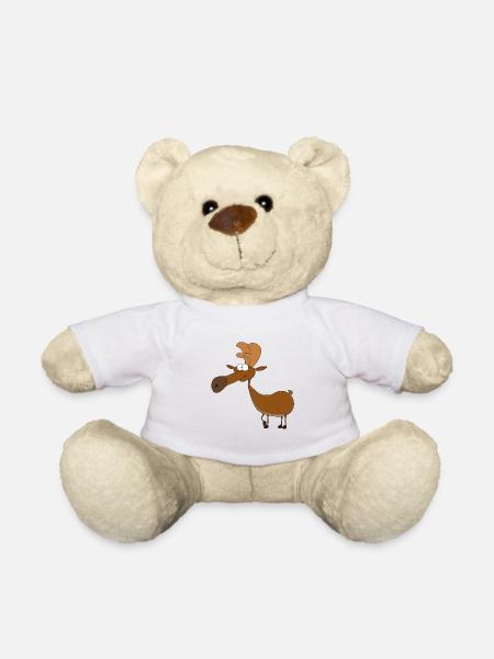 Funny Moose Comic in Color - Teddy Bear - white
