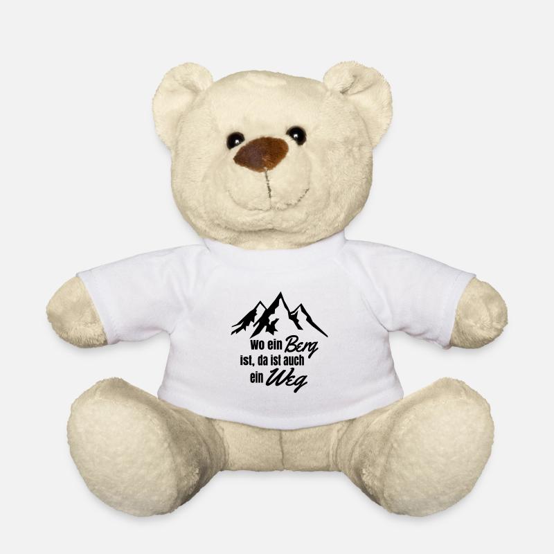 Where a mountain is climbing design - Teddy Bear - white