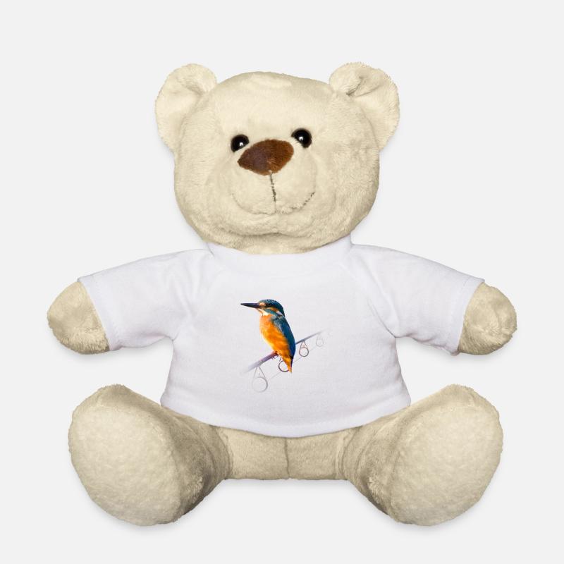 Eisvogel auf einer Angelrute - Teddy - Weiß